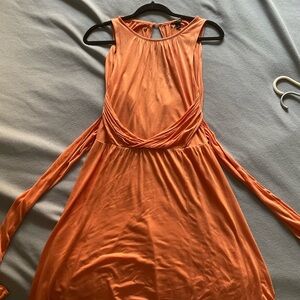 Ann Taylor Orange Sleeveless Dress